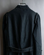 "vanessa bruno" Lace fringe design drawstring cotton linen shirt dress