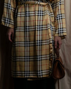 "BURBERRYS" Nova check maxi length silk gown coat