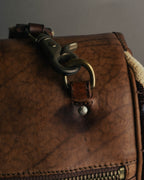 -SPECIAL- "Felisi" Argyle leather trim 2way boston bag