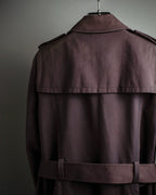 "CELINE" Triomphe button design in plum brown color
 trench coat