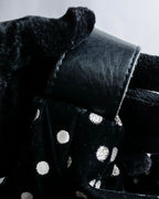 "tricot COMME des GARCONS" Polka dot velour large handbag