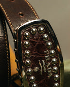 “PRADA” 90’s-00’s Studded logo leather belt