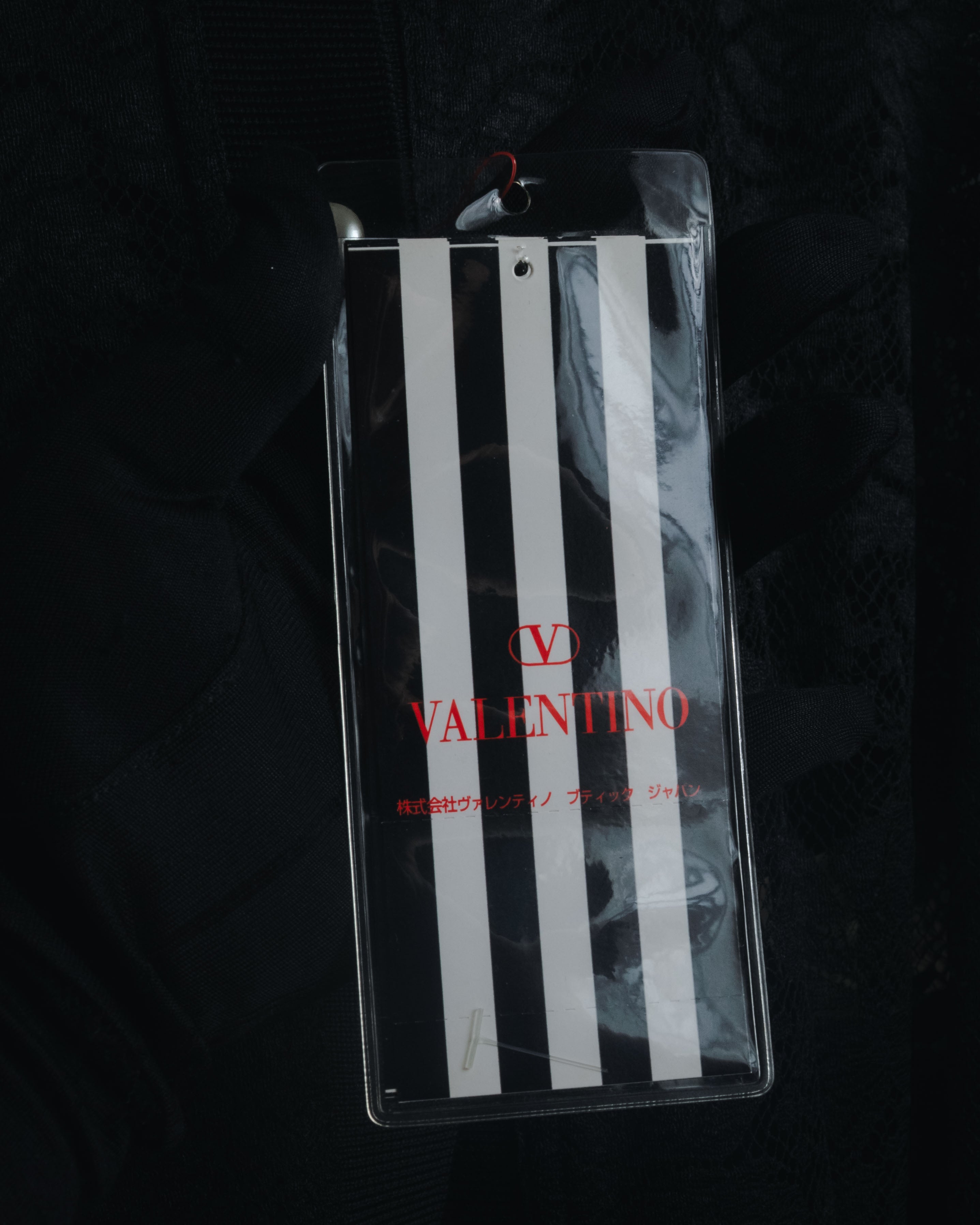 "VALENTINO MISS V" Late 80s botanical lace polo shirt