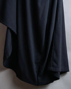 "ANN DEMEULEMEESTER" Cape draping docking design zipper sleeveless dress