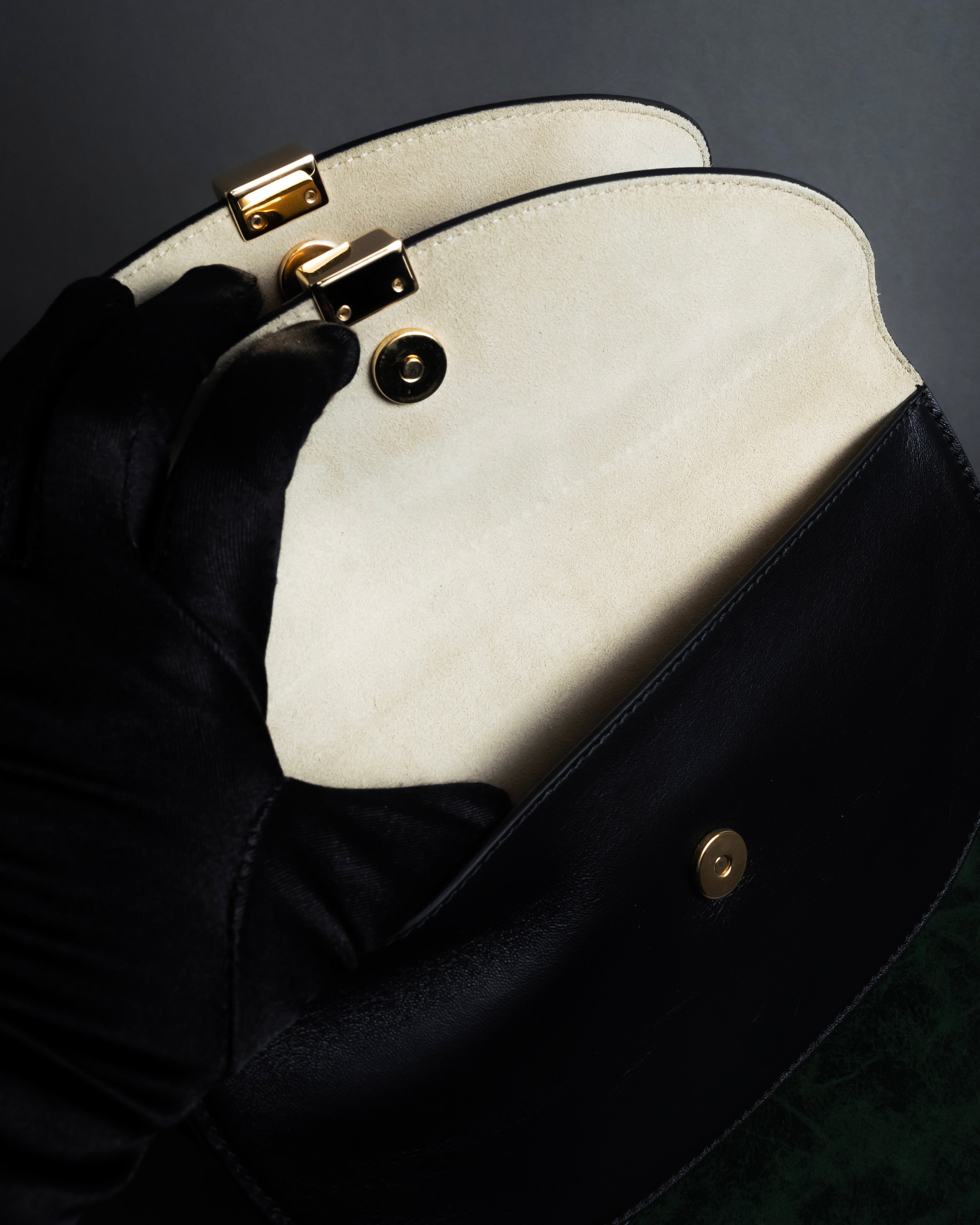 "Chloe" Georgia double flap design leather bag