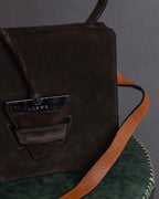 "LOEWE" Textured suede panel barcelona shoulder bag