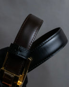 "Cartier" Gold metal buckle design leather belt