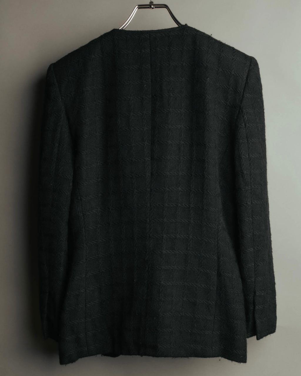 -SPECIAL- "Christian Dior" 80's-90's Textured collarless wool jacket