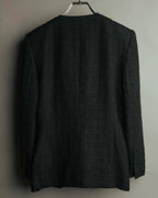 -SPECIAL- "Christian Dior" 80's-90's Textured collarless wool jacket