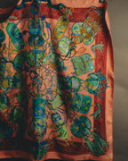 "GUCCI" Late 70's-early 90's oriental motif silk scarf