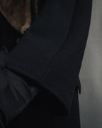 -SPECIAL- "Max Mara"
90’s Detachable fur collar virgin wool long coat