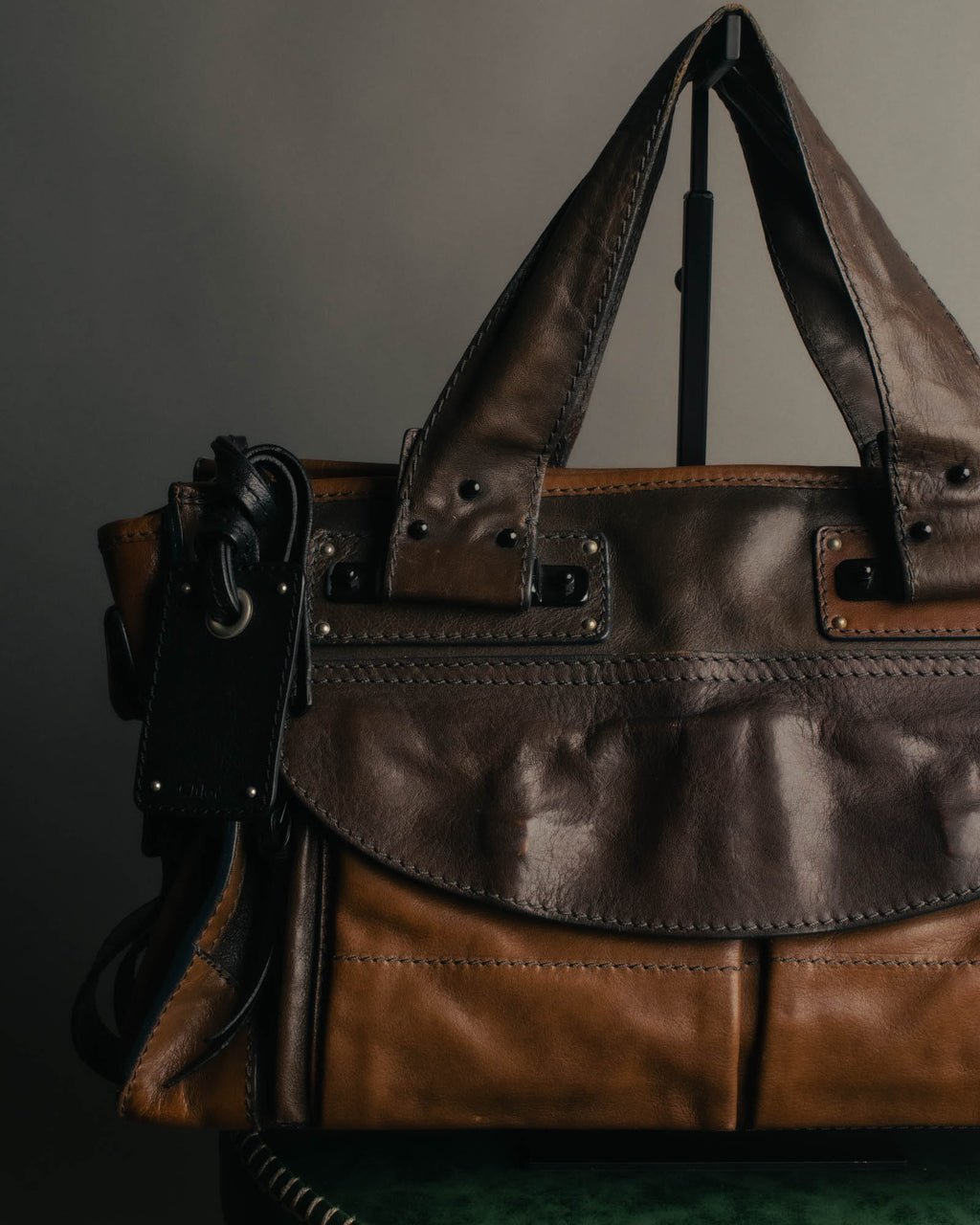 "Chloé" 2000's two-tone leather structured tote bag