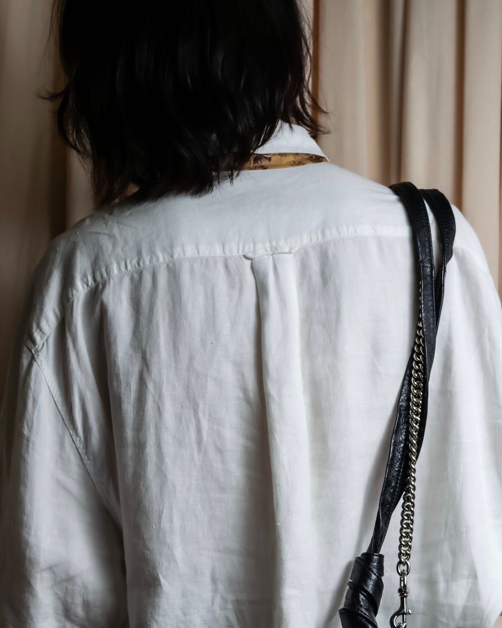 "HUGO BOSS" Linen oversized half sleeve button down shirt