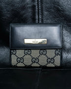 "GUCCI" GG pattern leather compact wallet
