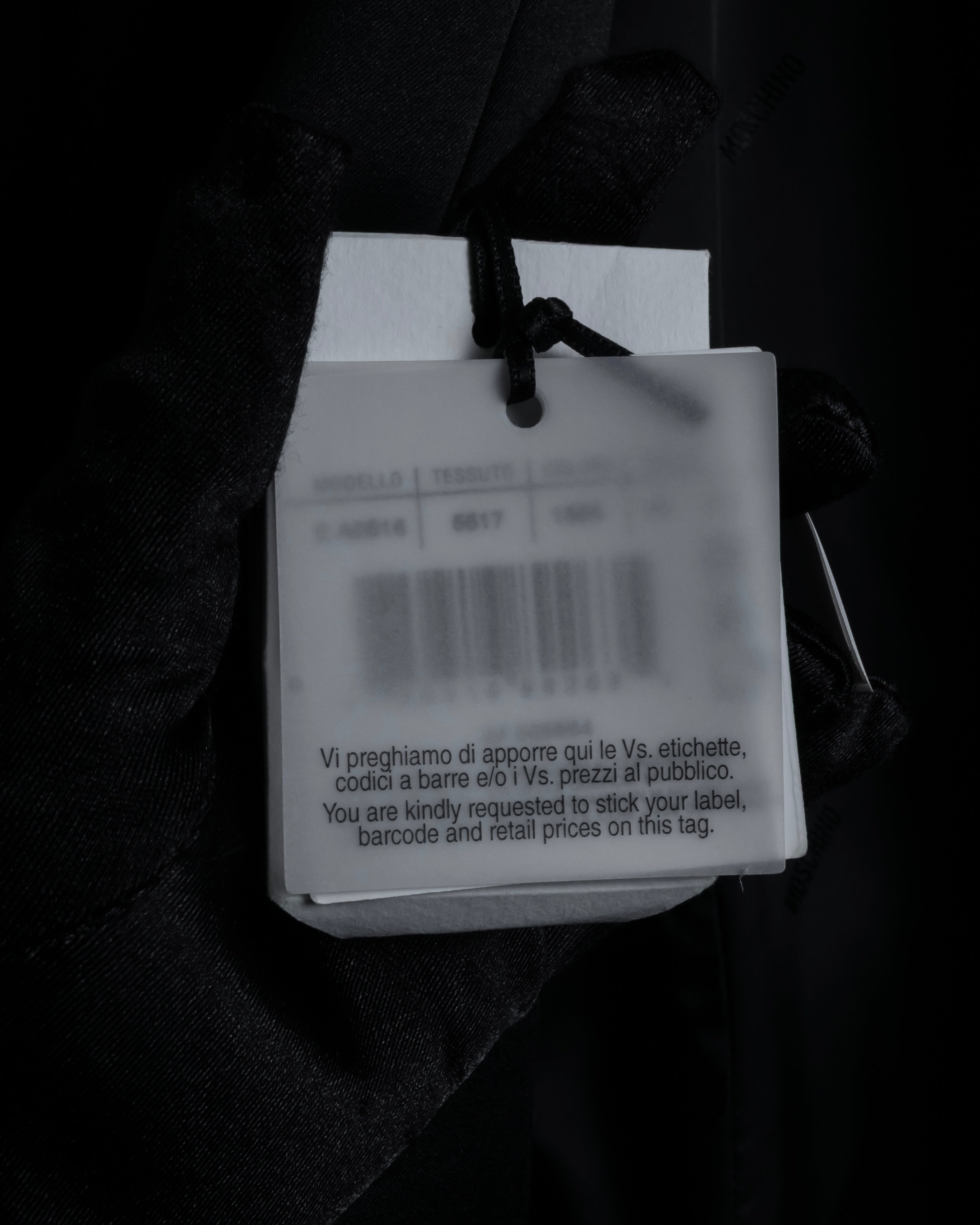 “MOSCHINO” Satin lapel double-breasted tuxedo jacket