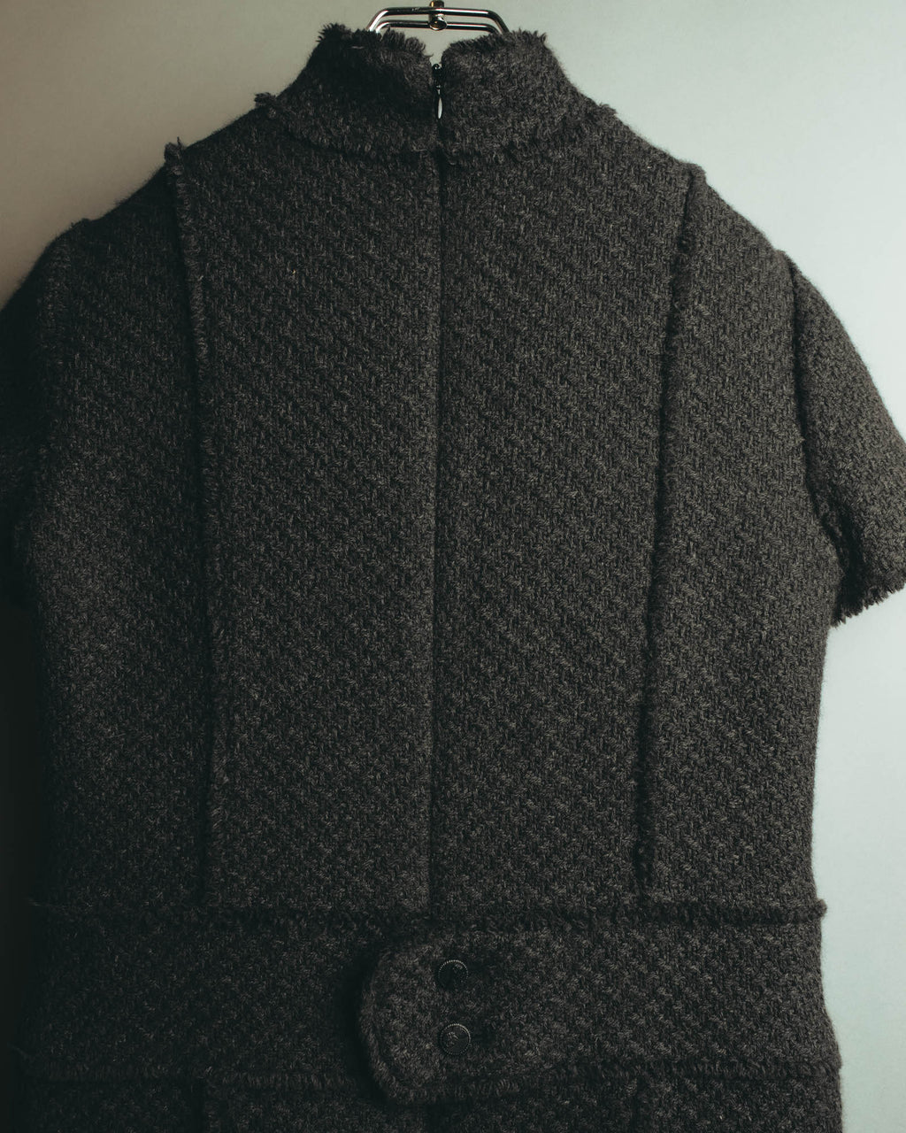 “CHANEL” 04AW textured tweed short sleeve jacket