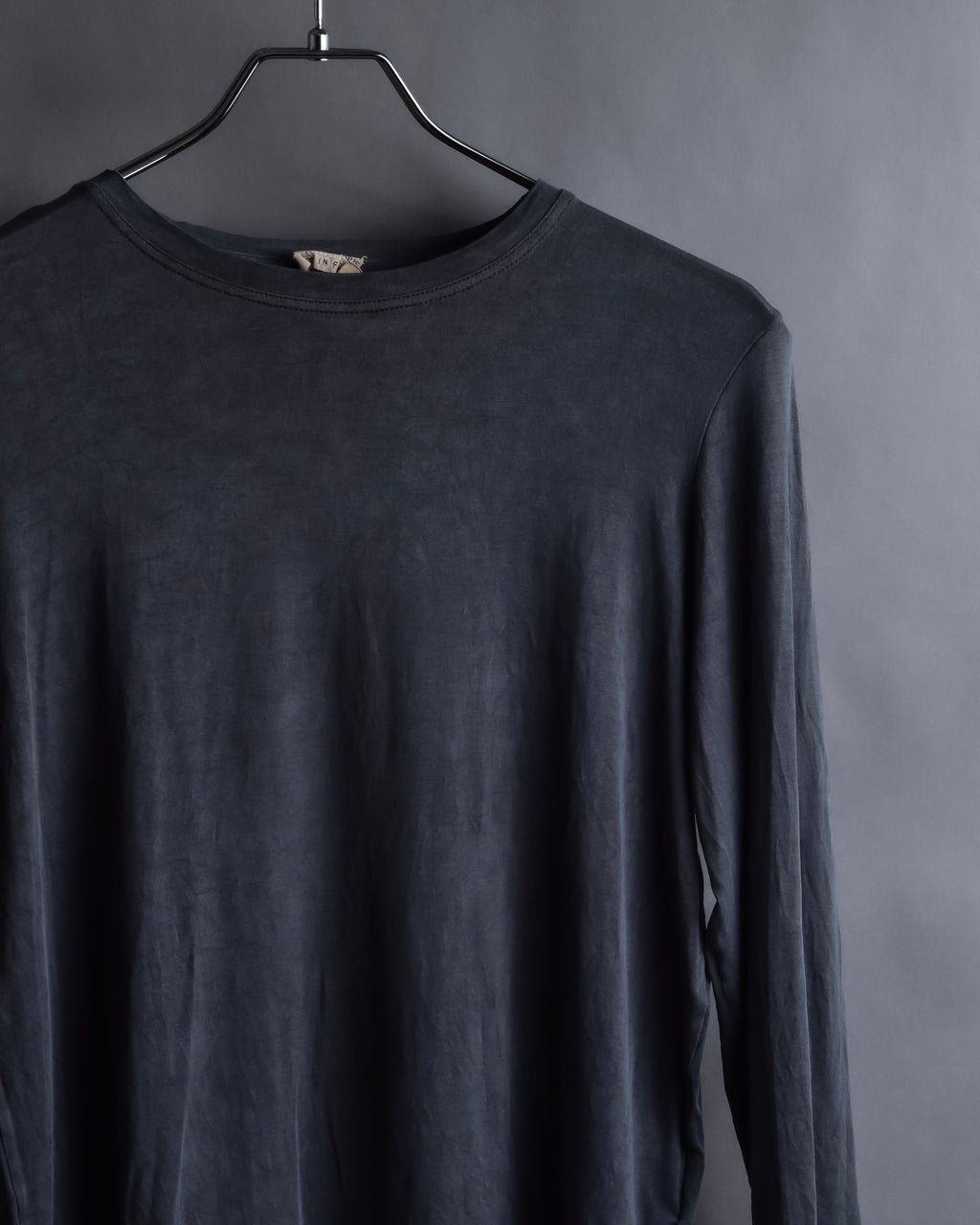 "HERMES" Margiela period Blue-grayish tone draped silk pullover