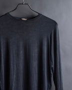 "HERMES" Margiela period Blue-grayish tone draped silk pullover