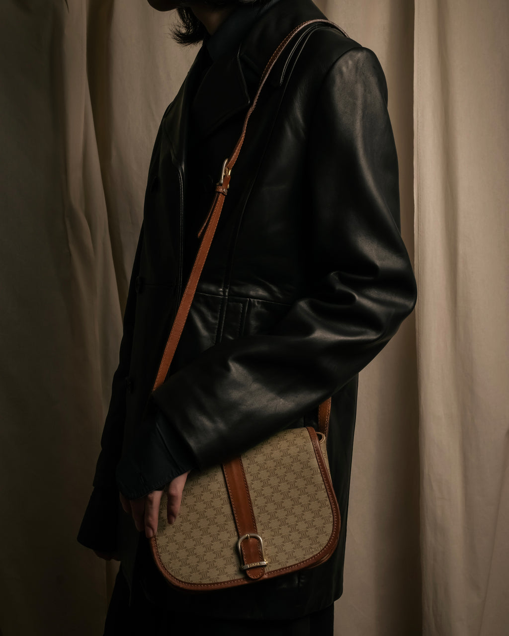 "CELINE Macadam pattern combination shoulder bag