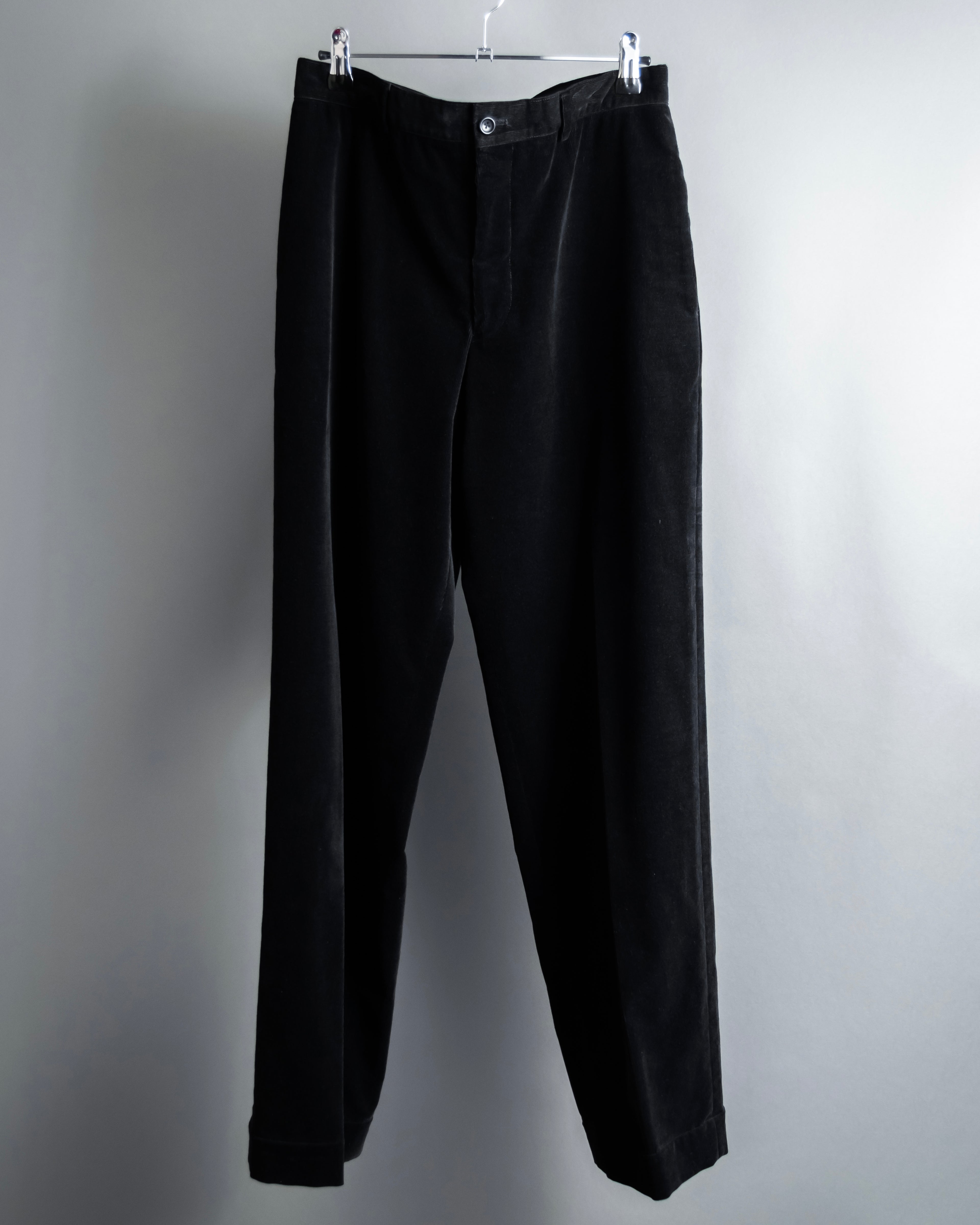 "ARMANI COLLEZIONI" Black corduroy relaxed set up