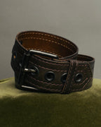 “Yves Saint Laurent” 00’s Wide eyelet leather belt