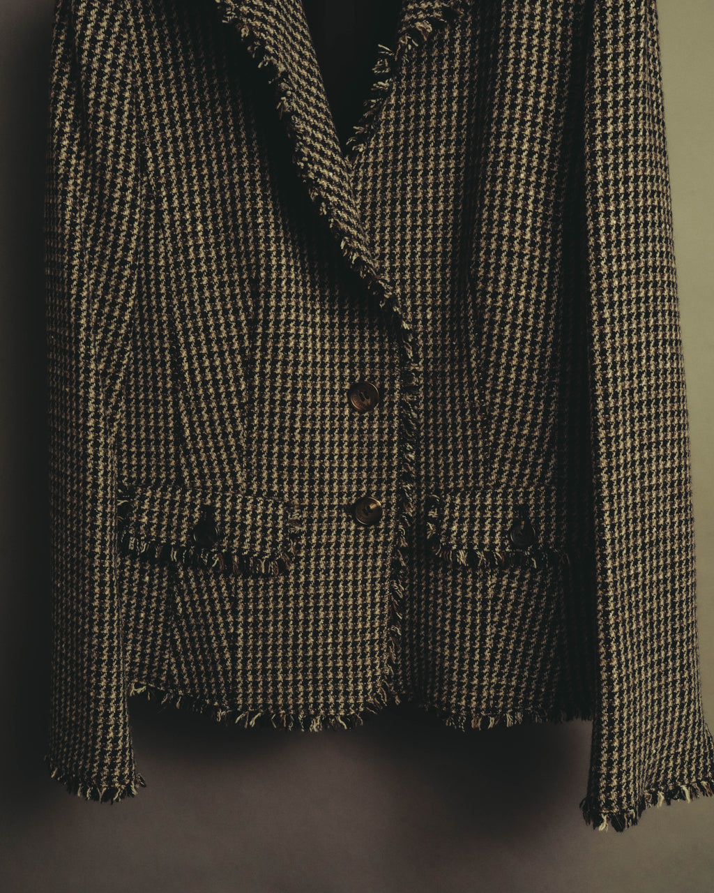 "BURBERRY LONDON" 00's-10's Fringed tweed blazer