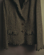 "BURBERRY LONDON" 00's-10's Fringed tweed blazer