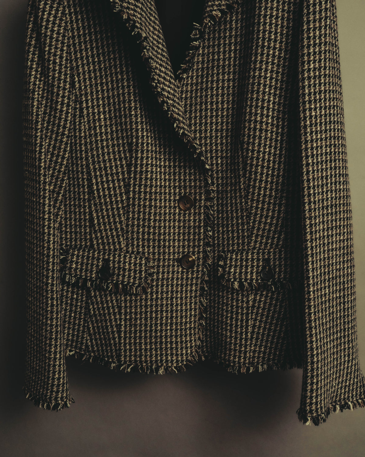 "BURBERRY LONDON" 00's-10's Fringed tweed blazer