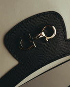 "Salvatore Ferragamo" 10's Bicolor leather chain shoulder bag