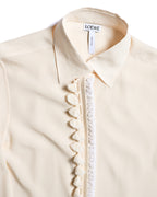 LOEWE by Jonathan Anderson/ Front Rope Trim Designed Dress Shirt Ivory