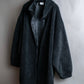 "Vintage fine ribbed knit stand-up collar jacket"