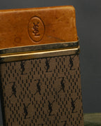 "Yves Saint Laurent" 70's-80's Vintage monogram canvas leather cigarette case