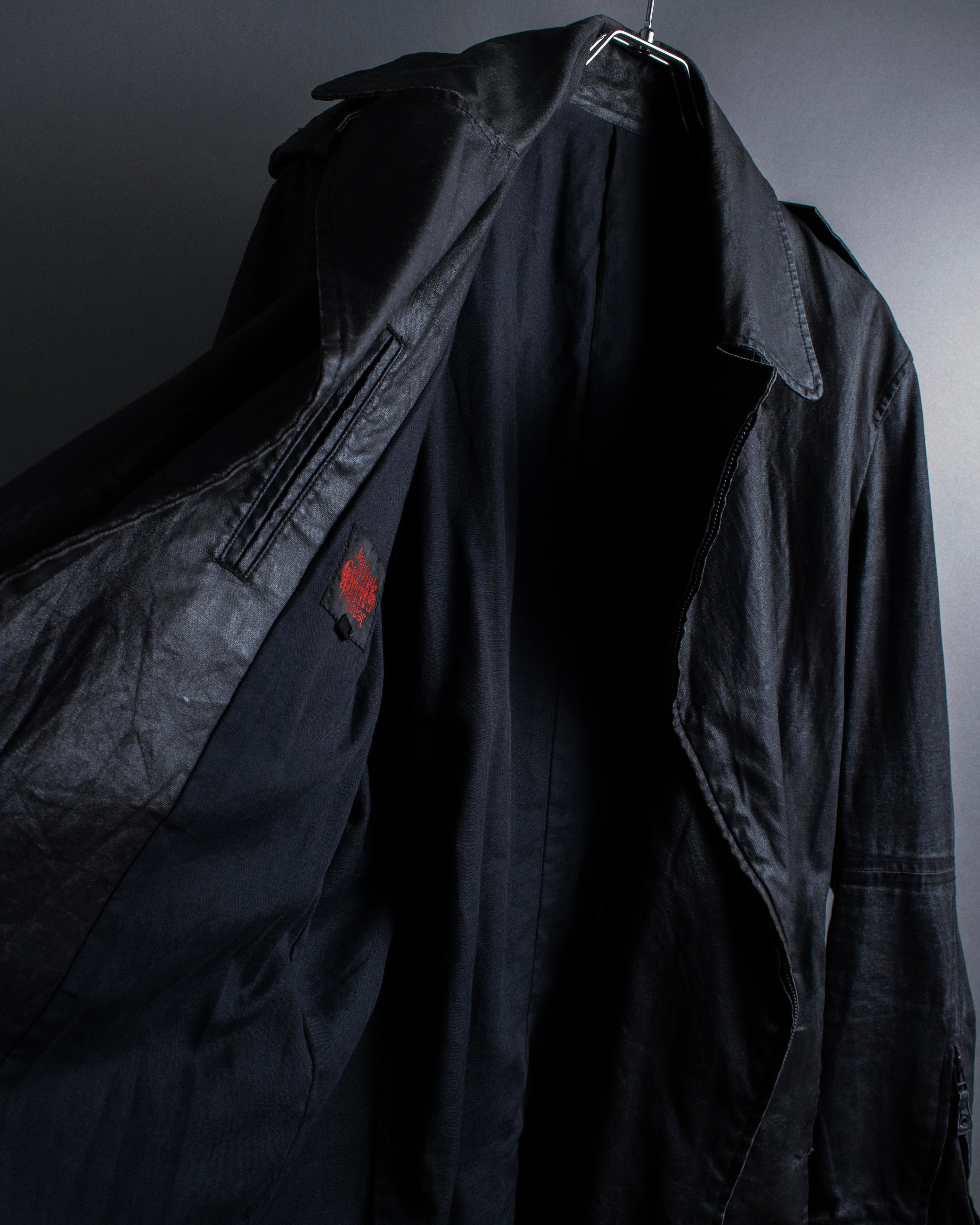 "JEAN PAUL GAULTIER" Firm finish double-zip belted mid-length coat