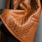 "EMPORIO ARMANI"  Quilted design brown color leather jacket