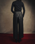 -SPECIAL- "Christian Dior" 00's Metallic silk blend fluid wide-leg trousers