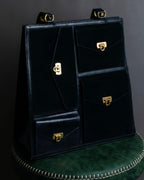 "Salvatore Ferragamo" Pocket detail leather combination tote bag