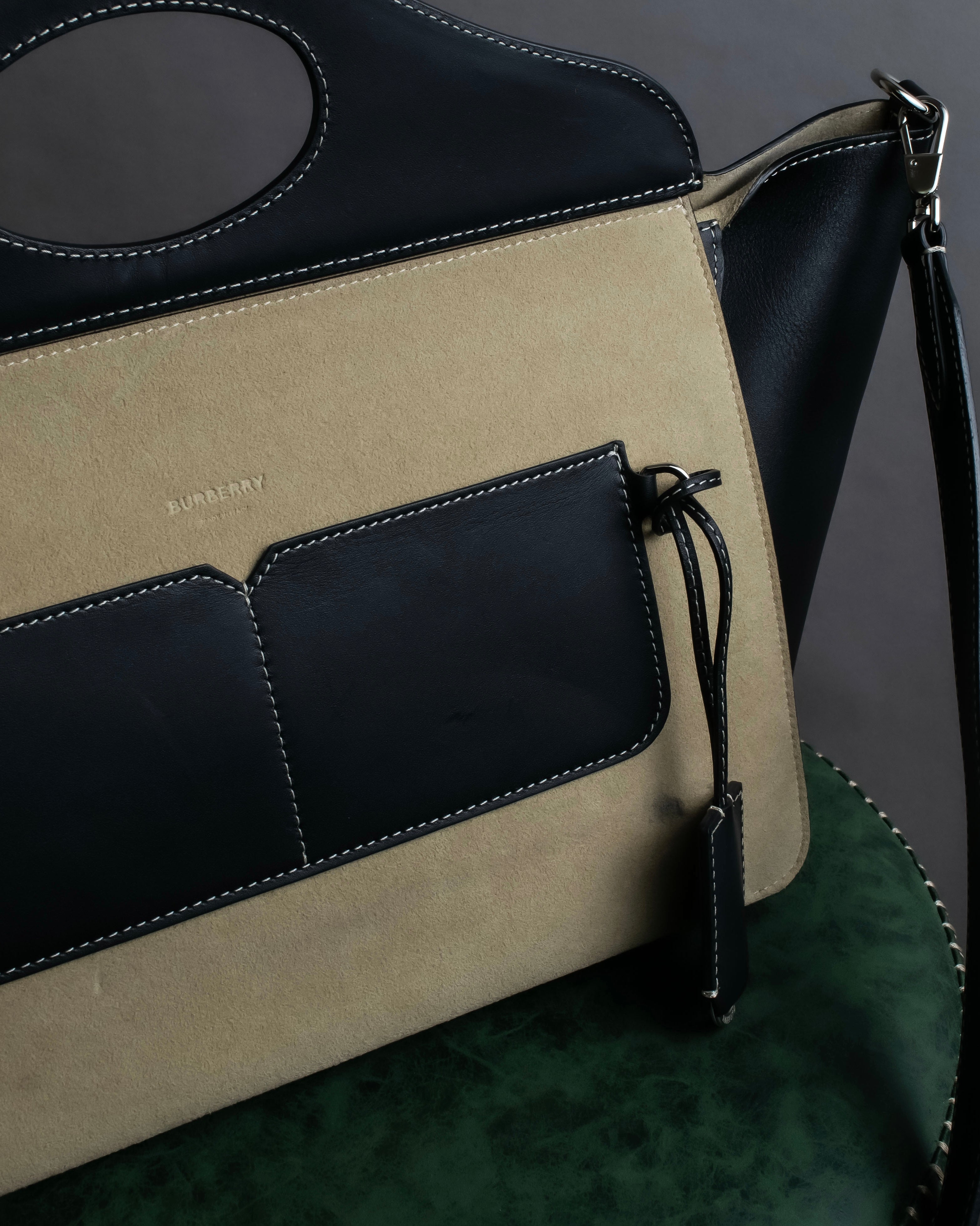 "BURBERRY" Suede switching design 2way shoulder bag