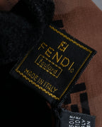 "FENDI" Logo engraved lace motif scarf