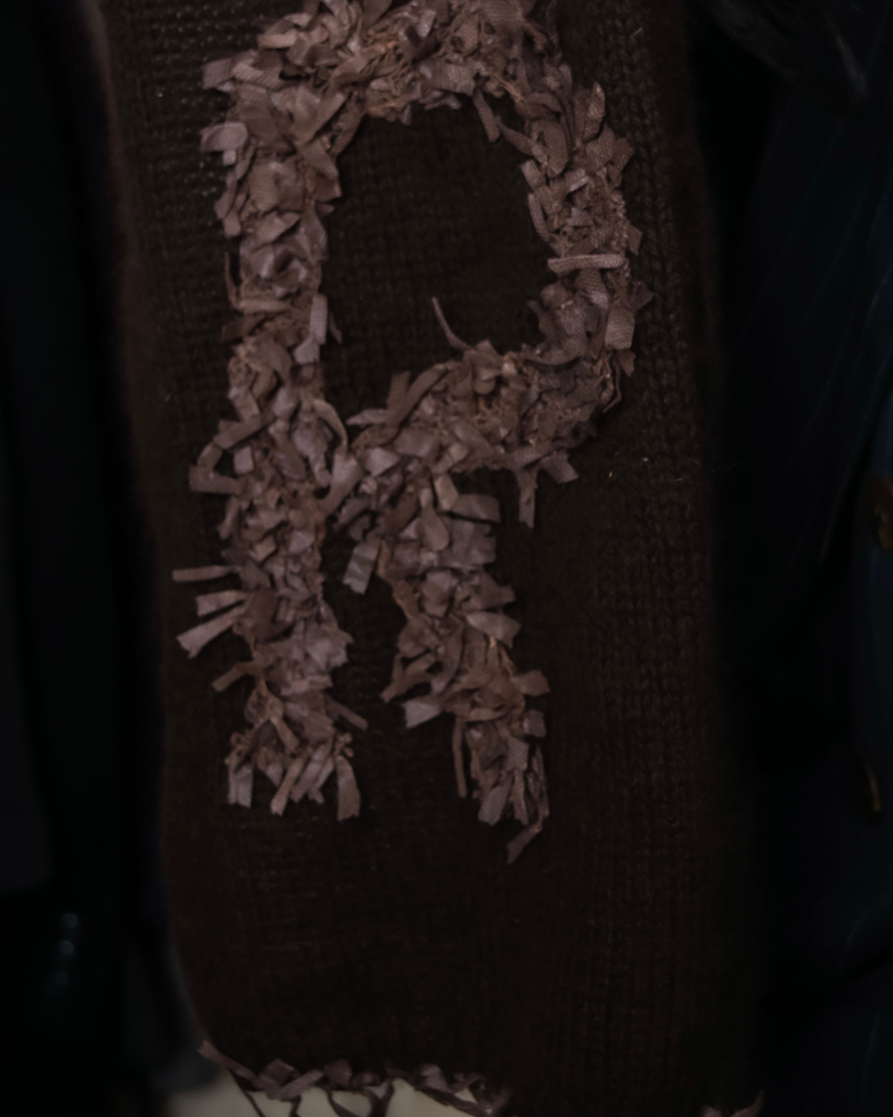 "Christian Dior  Patchwork logo detail fringe long muffler