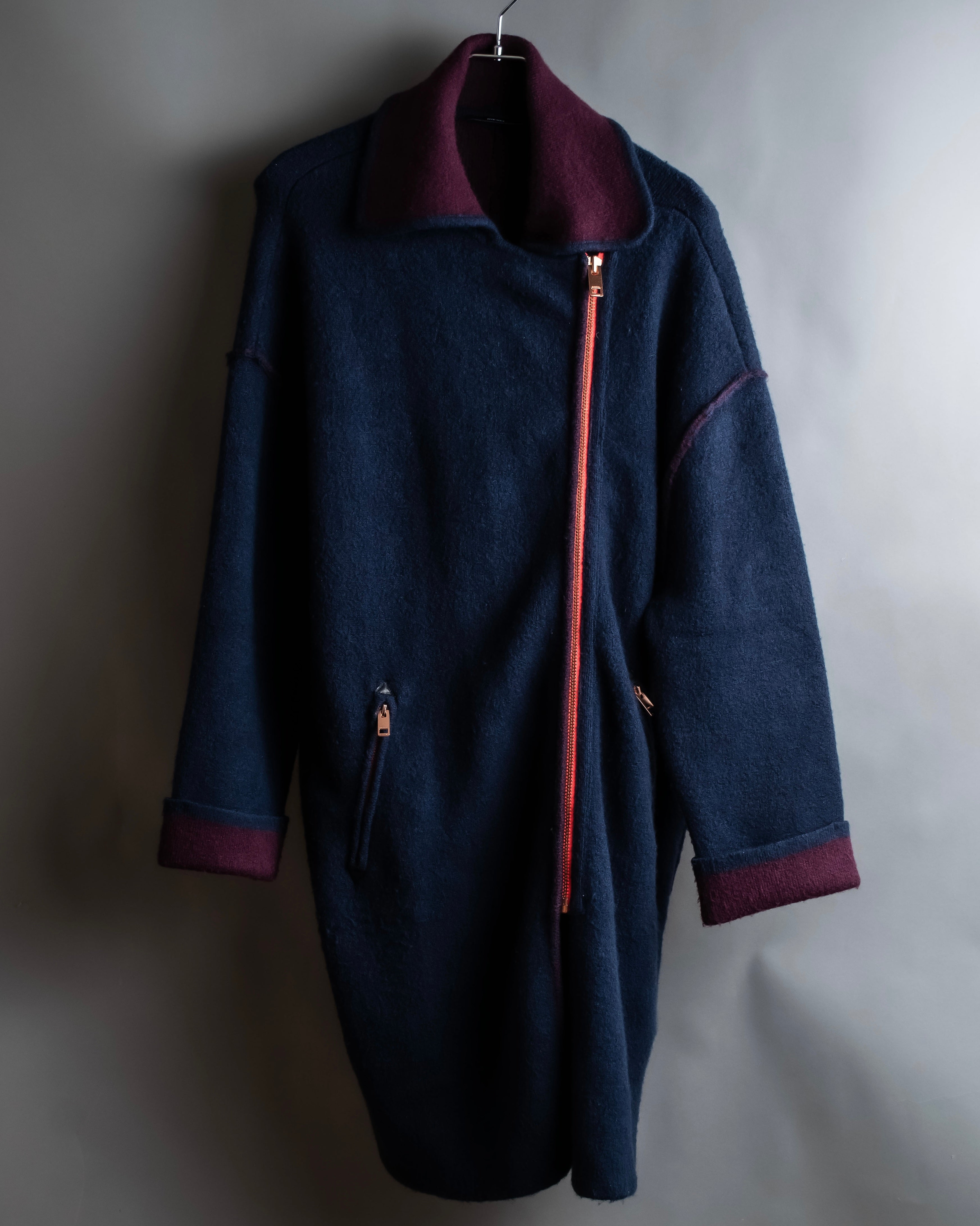 "DIESEL" Mult icolor design zipper knit coat