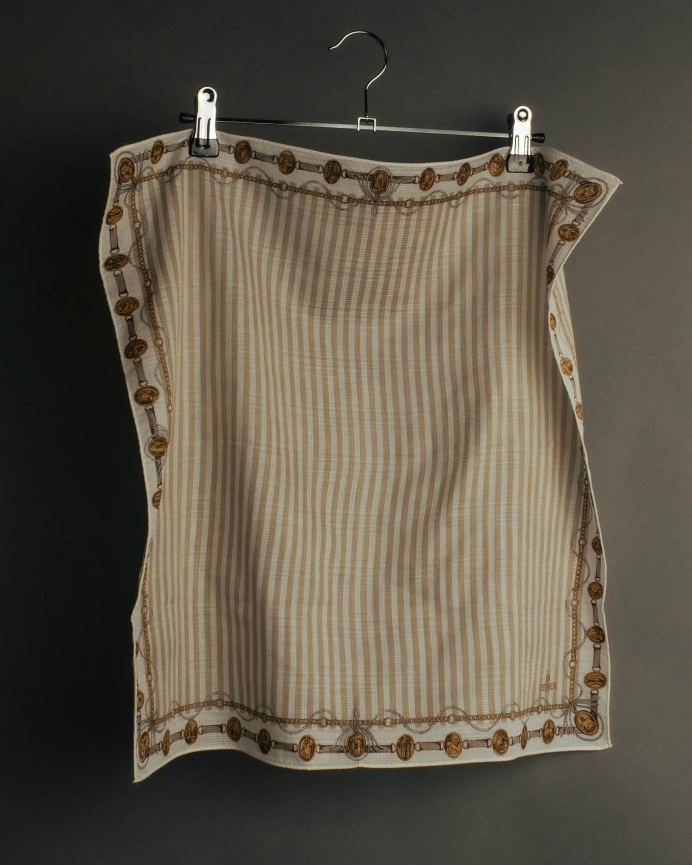 “FENDI” Late 80’s-90’s chain motif gauze scarf