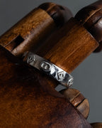 "Christian Dior" CD logo engraved diamond motif silver ring