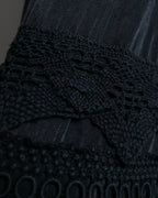 "LIMI feu" Knitted lace design belted sleeveless dress