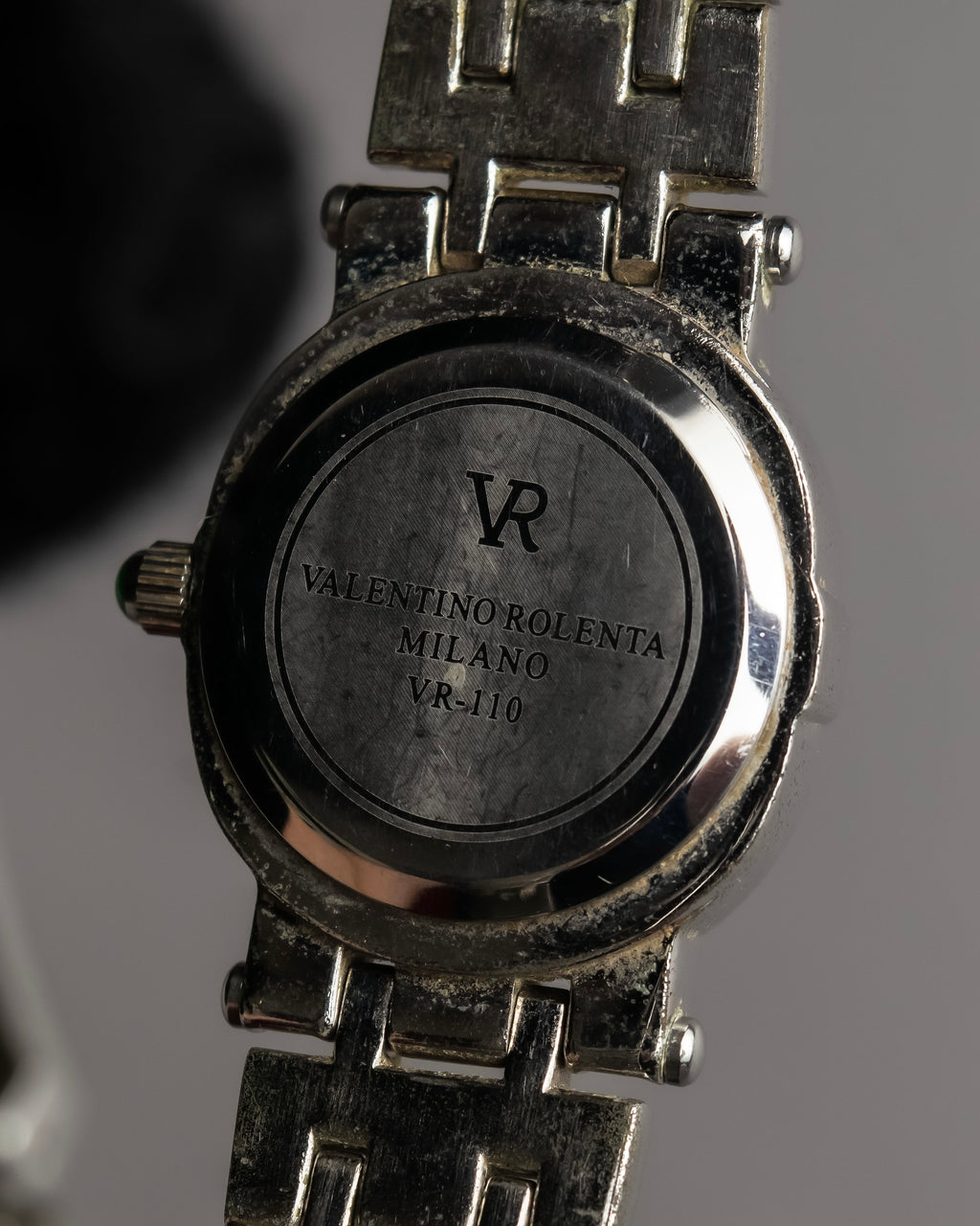 "VALENTINO ROLENTA" Green stone design square watch bracelet