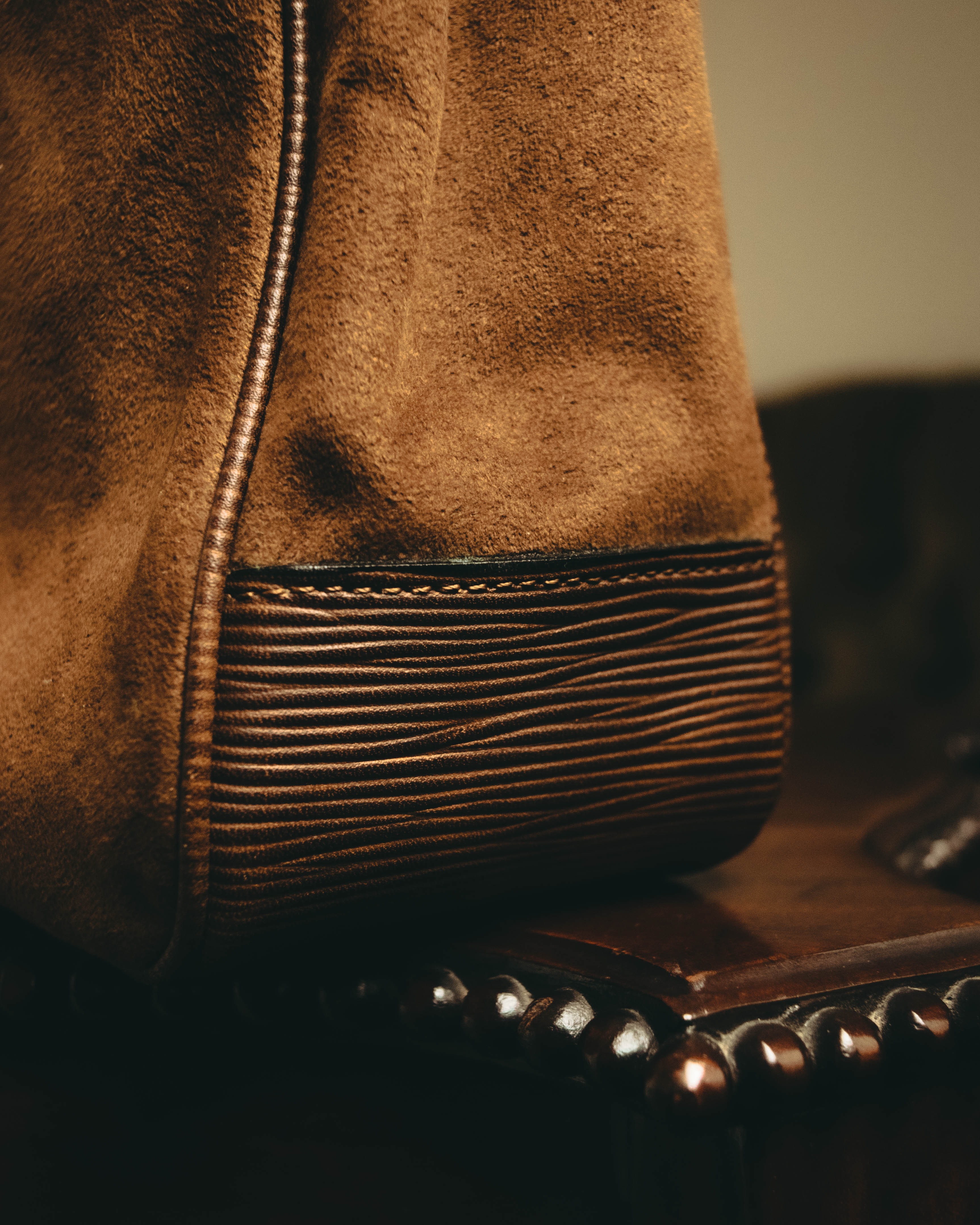 -SPECIAL- “BALENCIAGA” 80’s-90’s suede touch top handle flap bag