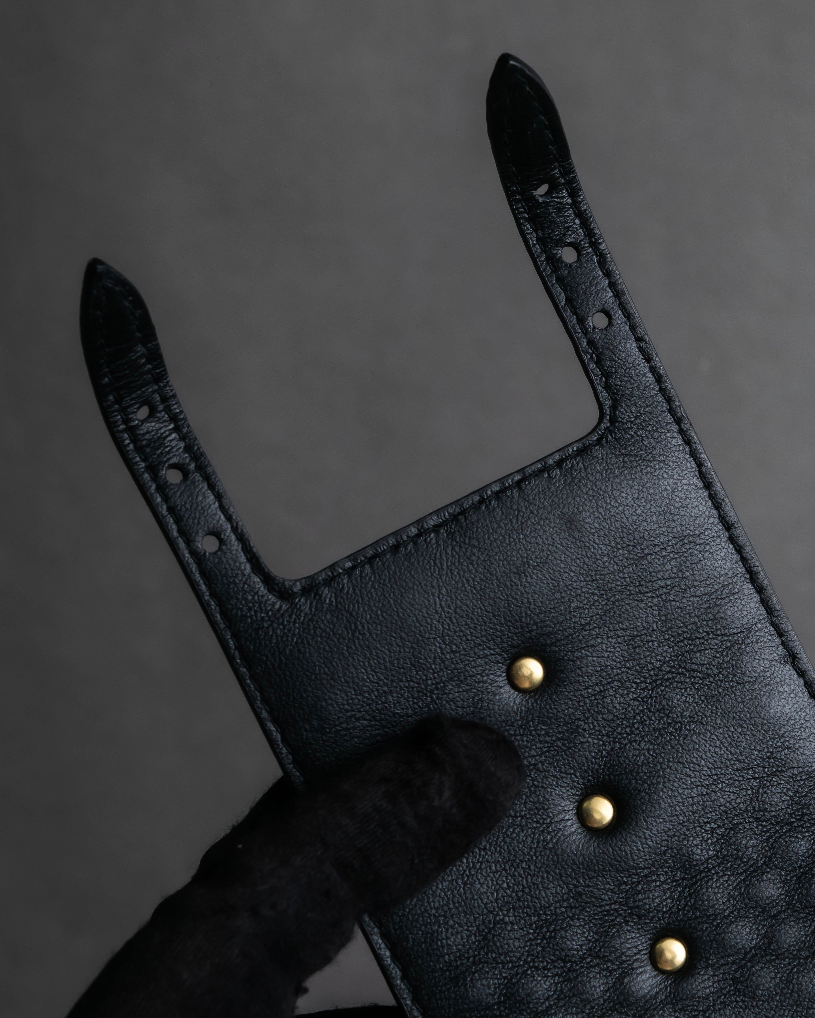 "Dior" Pearl＆gold stud design leather brace