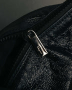 "Salvatore Ferragamo" 00's Vintage crushed patent leather braided handle hobo bag