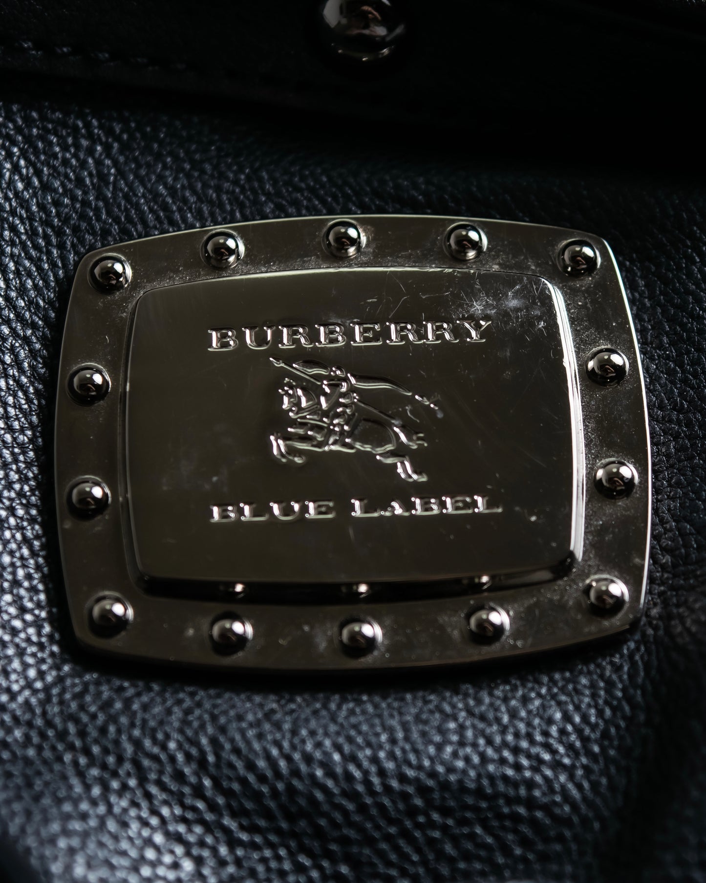 "BURBERRY" Stud design out pocket one handle bag