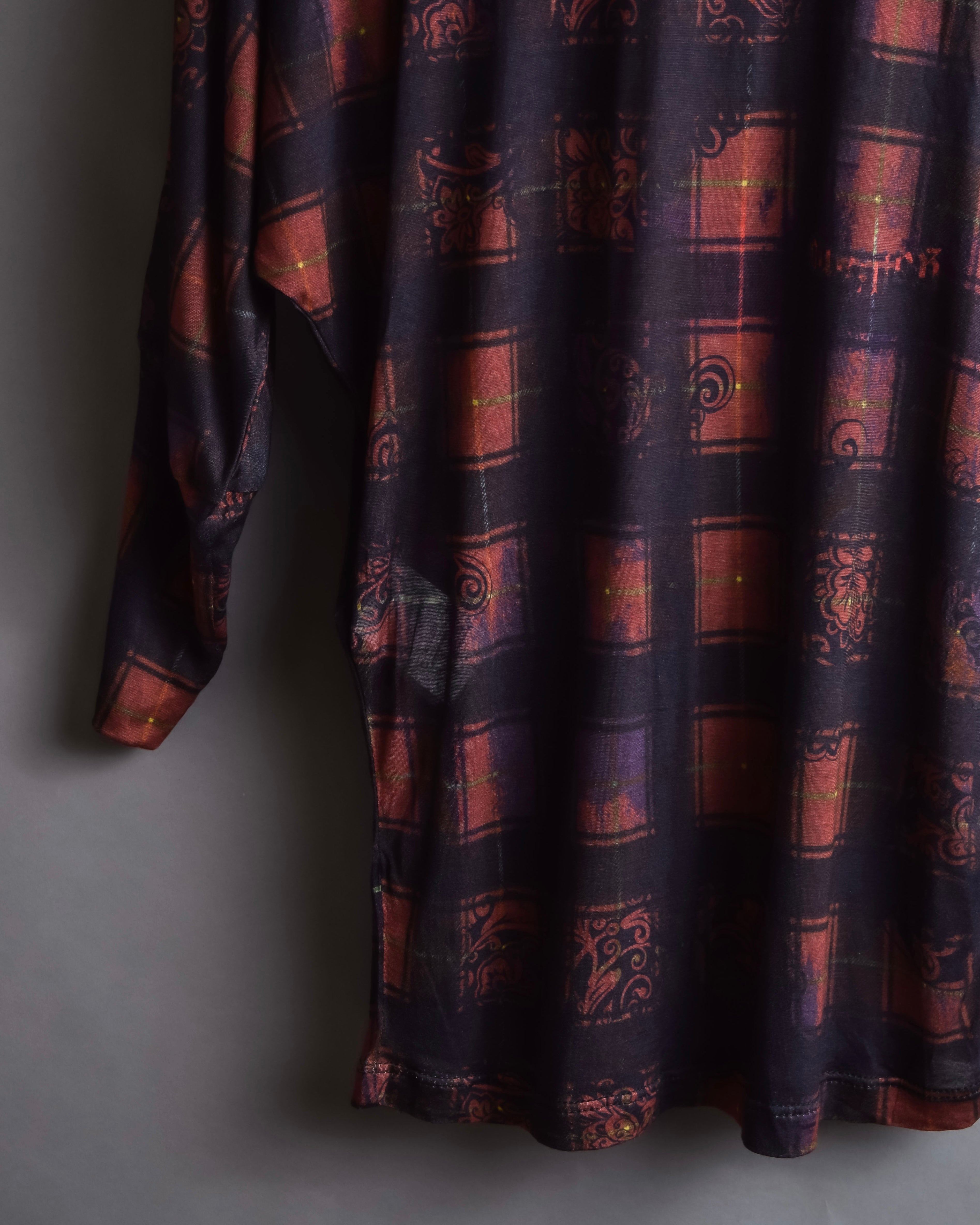 "John Galliano" Layered oriental check pattern pullover