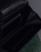 "Cartier" Logo engraved horizontal chain shoulder leather bag